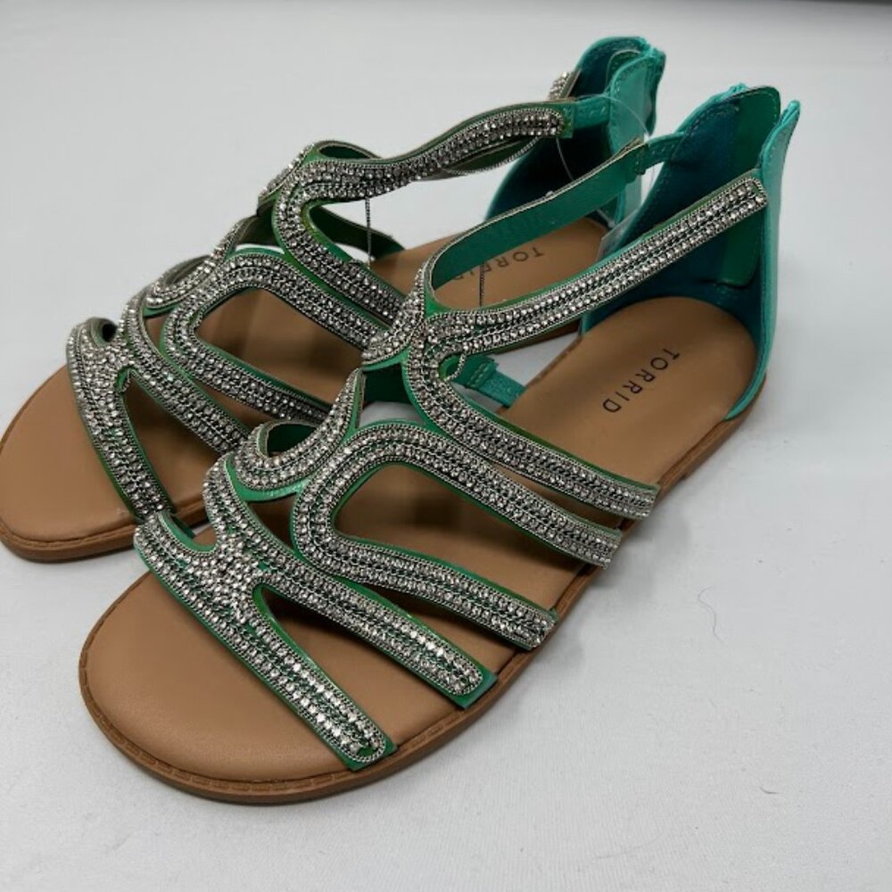 Torrid NWT seafoam green and silver sandals size 7.5 - Picture 1 of 4